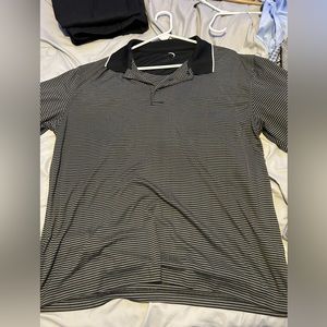 Black stripped champions tour polo xl